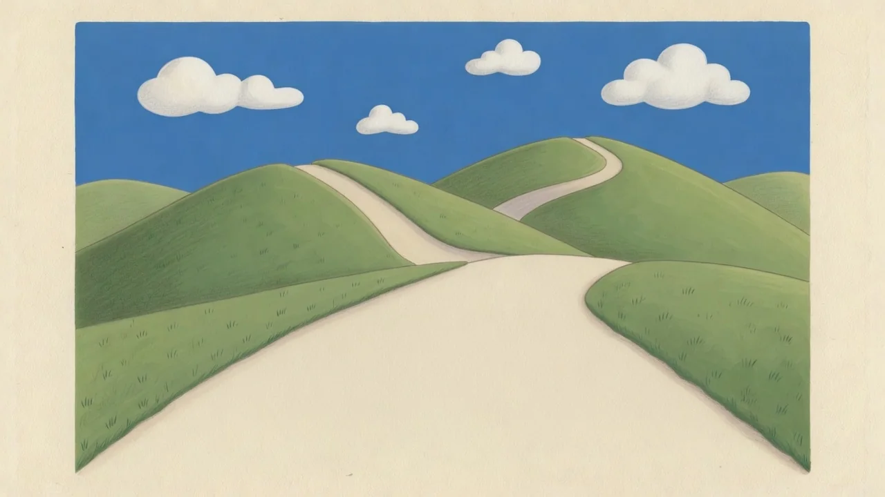 The path is empty; no ducklings have returned.