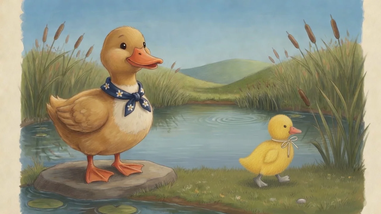 1 little duck beside Mother Duck.