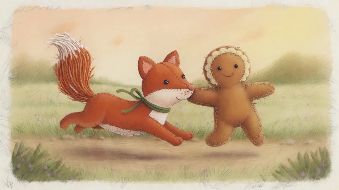 Fox catches up with the gingerbread boy.