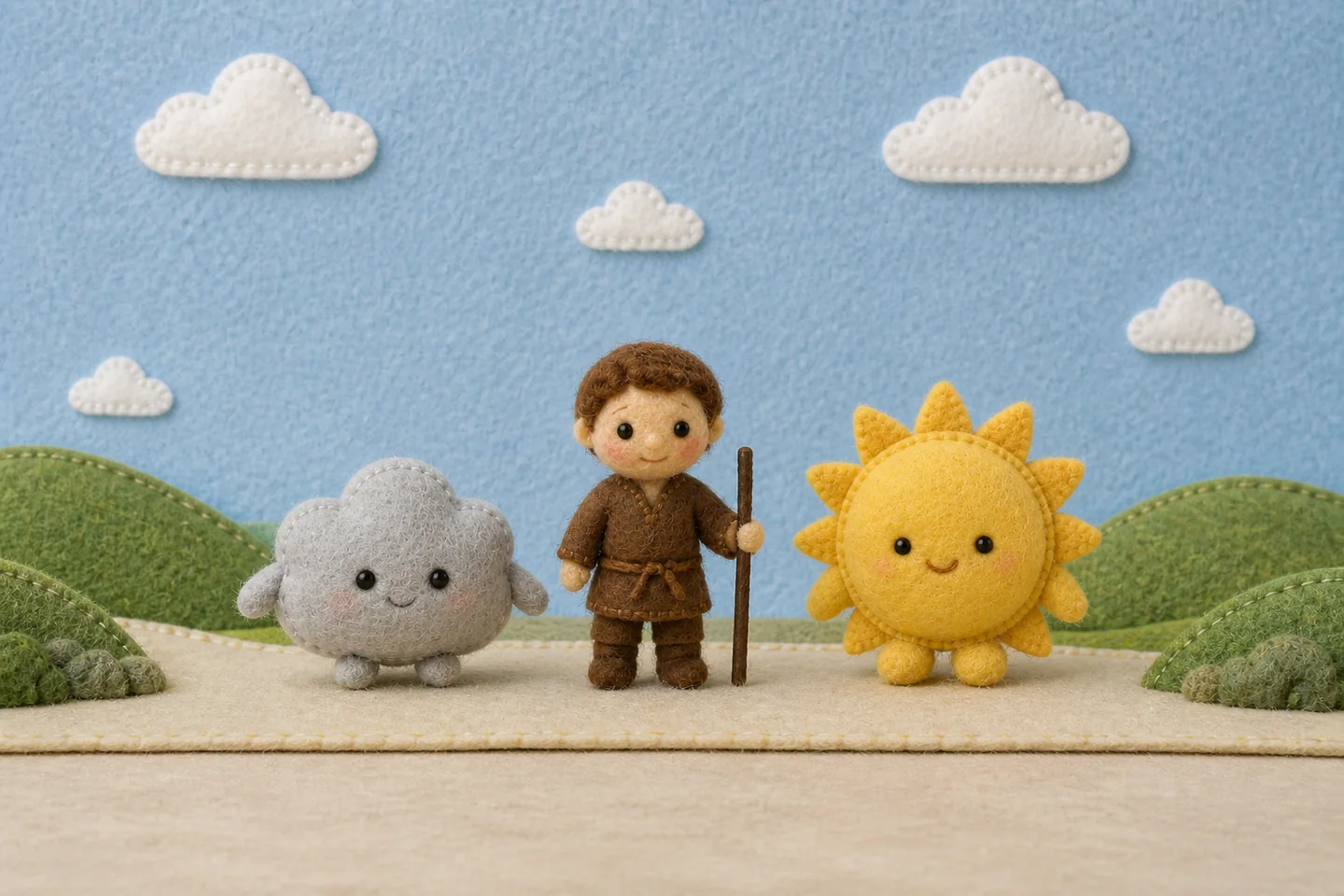 Wind, Sun and the traveller share a calm moment beside the road.